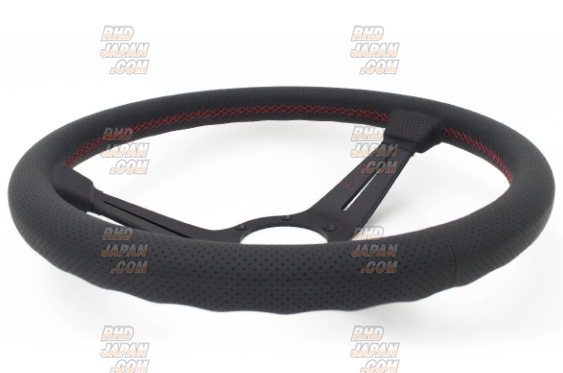 NARDI Steering Wheel Sports Type Rally 340mm - Red Logo / Stitch